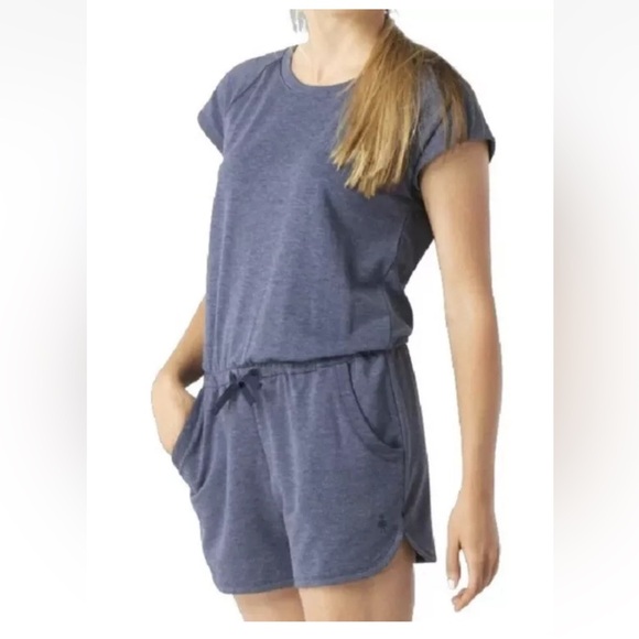 Smartwool Women's Sz M Active Reset Romper Heather Blue Merino Blend - Picture 1 of 8